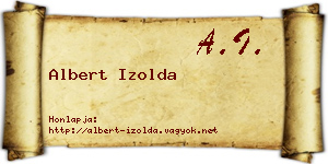 Albert Izolda névjegykártya